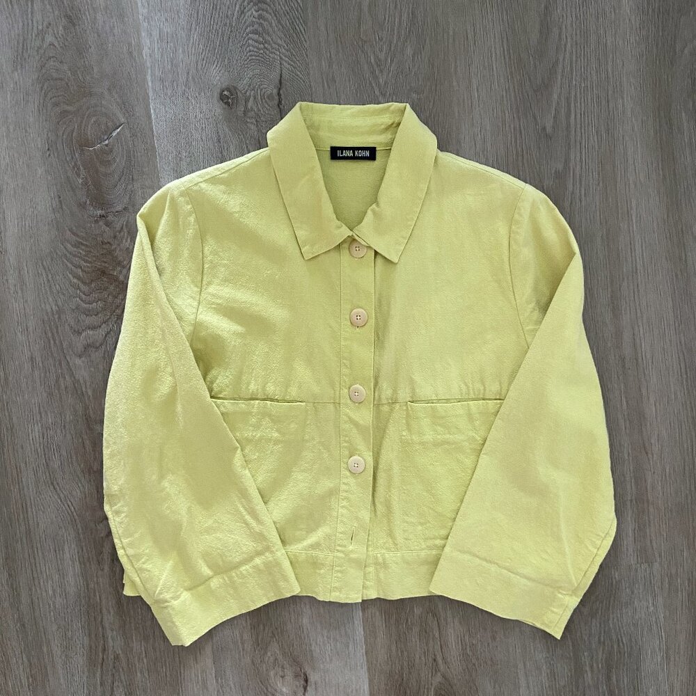 Ilana Kohn Tabby Crop Jacket size S Key Lime Yellow Green